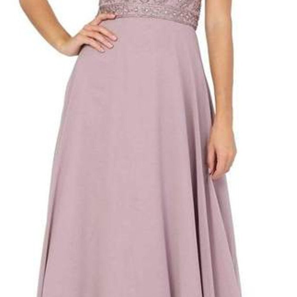 SALE NWT Dancing Queen 4015 Chiffon Mother of the Bride Dress Mauve Size L - Picture 5 of 7
